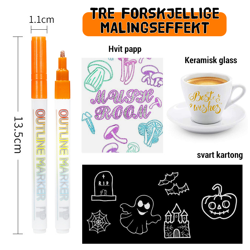 DIY fluoreszierender Doppellinien-Konturstift/highlighter color double line