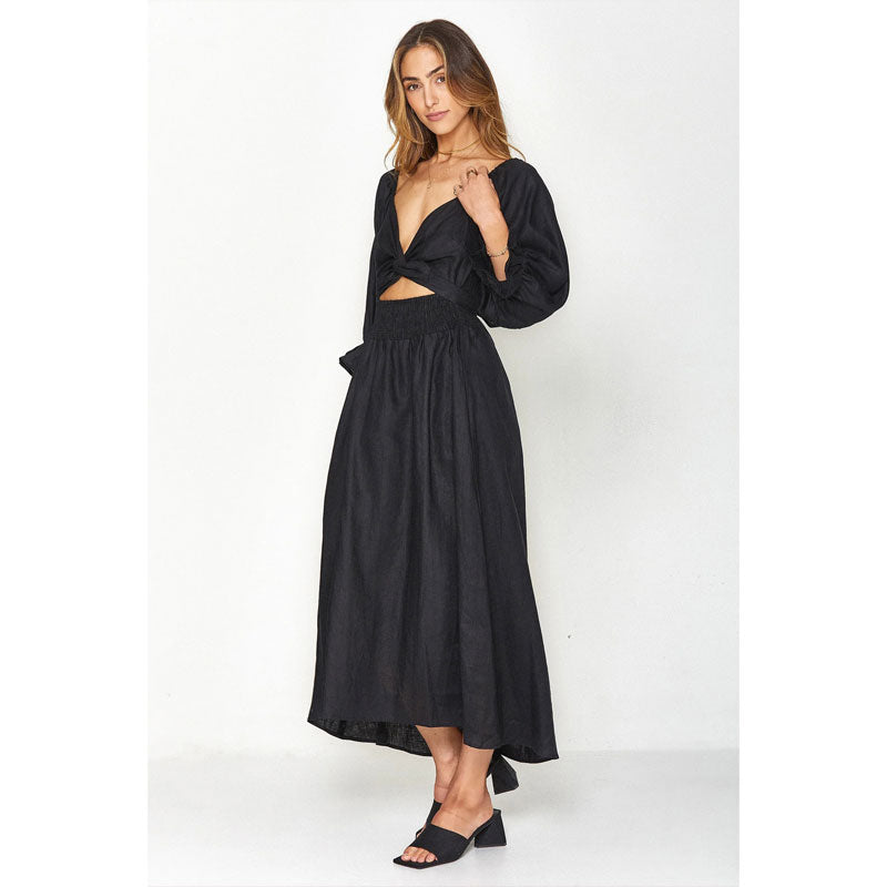 V-Neck Mid-Sleeve Reversible Skirt