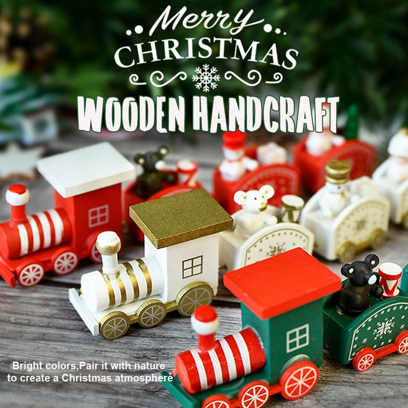 Wooden Train Christmas Decoration Toy