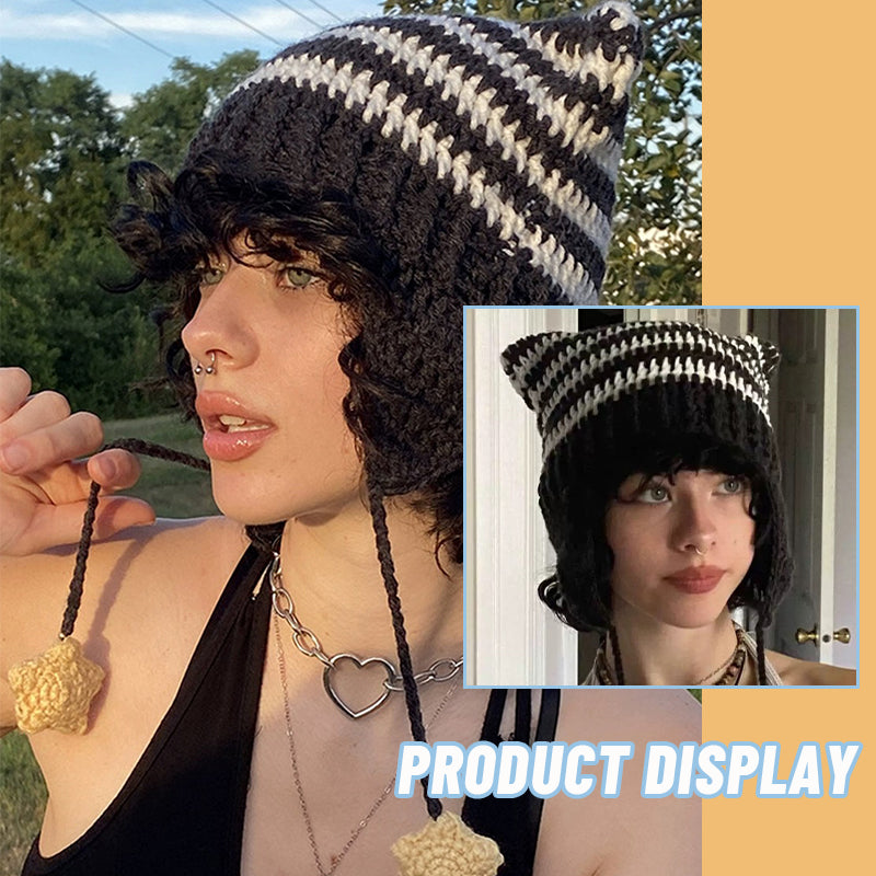 Hand Knitted Fox Ear Beanie