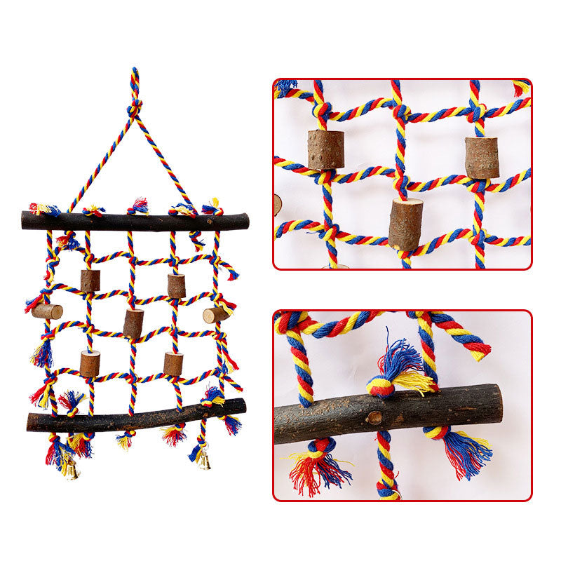 Parrot Log Colorful Rope Climbing Net Swing
