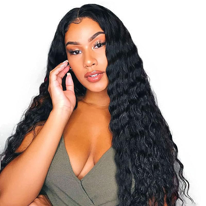 Black Middle Parted Small Curly Long Hair Wig