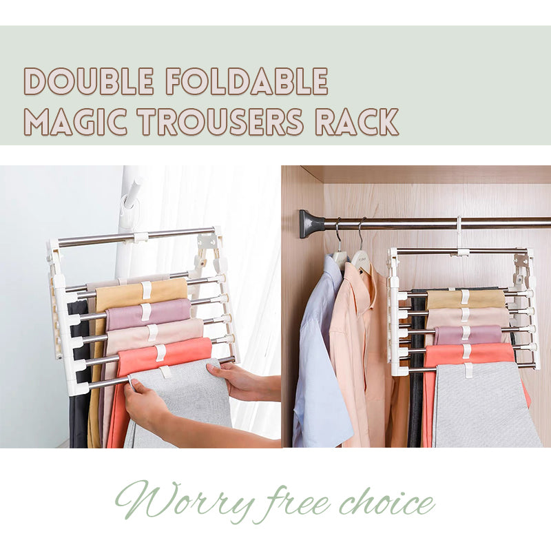 Double Foldable Magic Trousers Rack