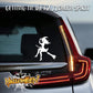 Halloween Witch Riding Broom Sticker