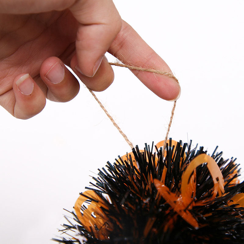 Wreath with Pumpkin Bat Skull