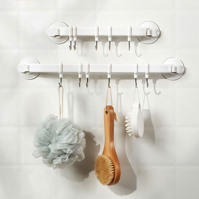 Kitchen Toilet Bathroom Wall Suction Cup 6 Hooks