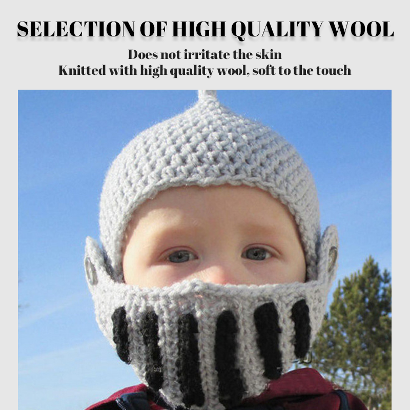 Handmade Knitted Knight Helmet Beanie