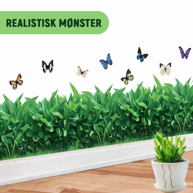 Veggklistremerke Med Liten Plenfotlist/Small grass skirting wall stickers