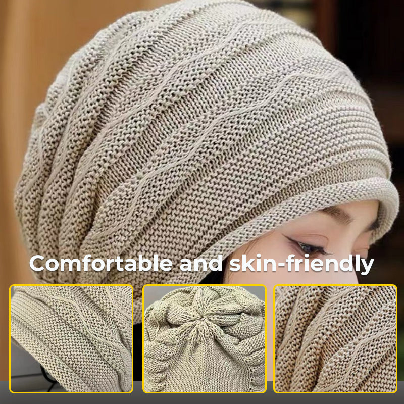Pleated Hem Knitted Cold Hat