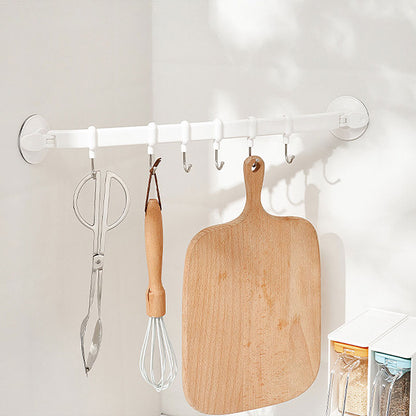 Kitchen Toilet Bathroom Wall Suction Cup 6 Hooks