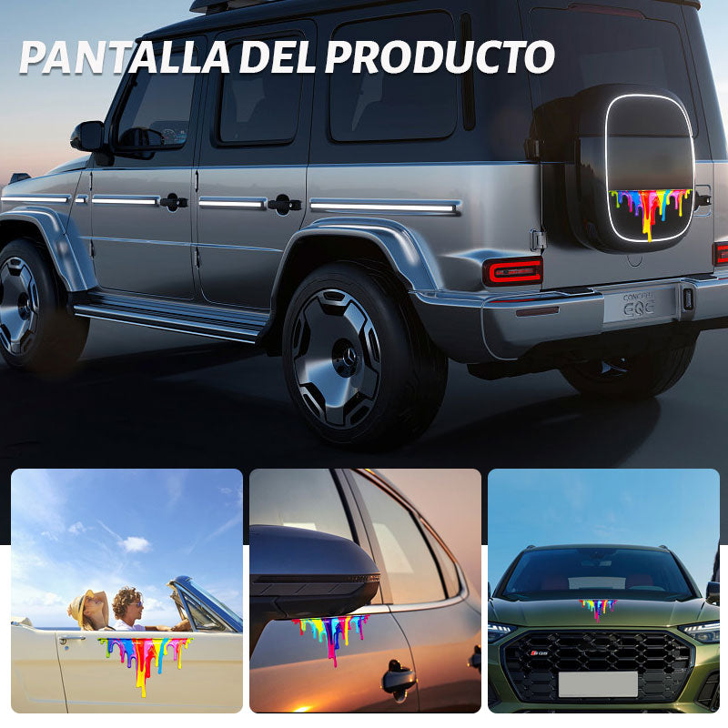 Pegatinas Decorativas De Pintura De Color Para Coche/Colorful fluid paint reflective car stickers