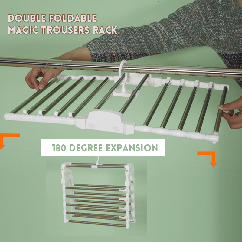 Double Foldable Magic Trousers Rack
