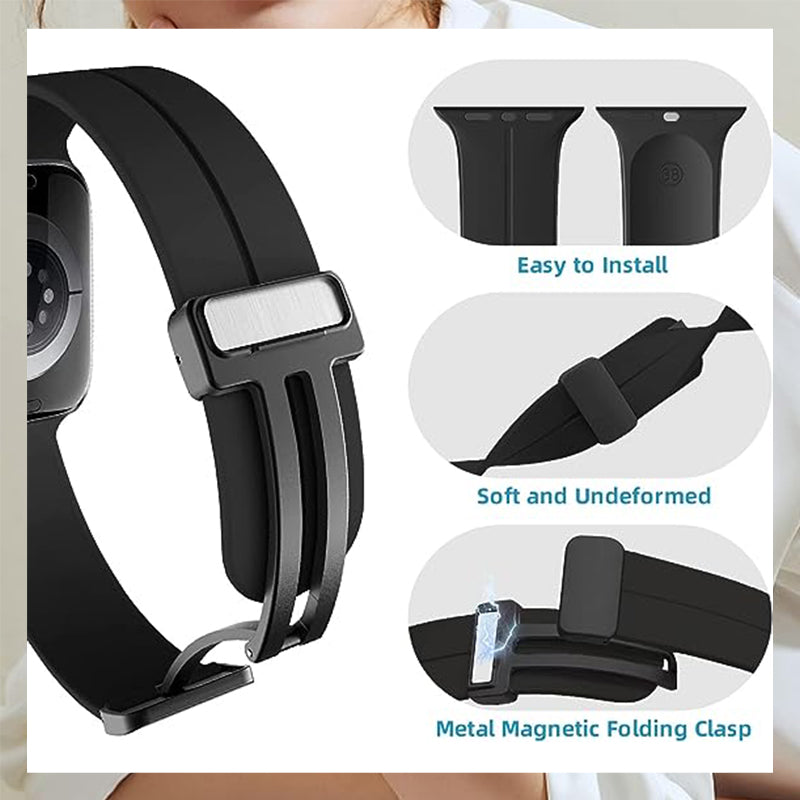 Silicone Magnetic Folding Band For Watch