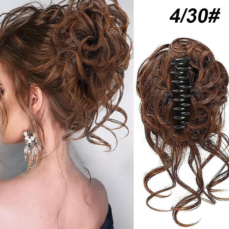 Lockiges Brötchen/Ball head wig clip