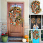 Harvest Festival Leopard Sunflower Wreath