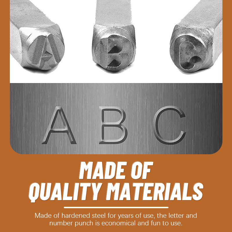 36-Piece Wooden Box Letter Punch Set