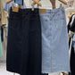 Slit Denim Skirt