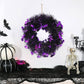 Wreath with Pumpkin Bat Skull