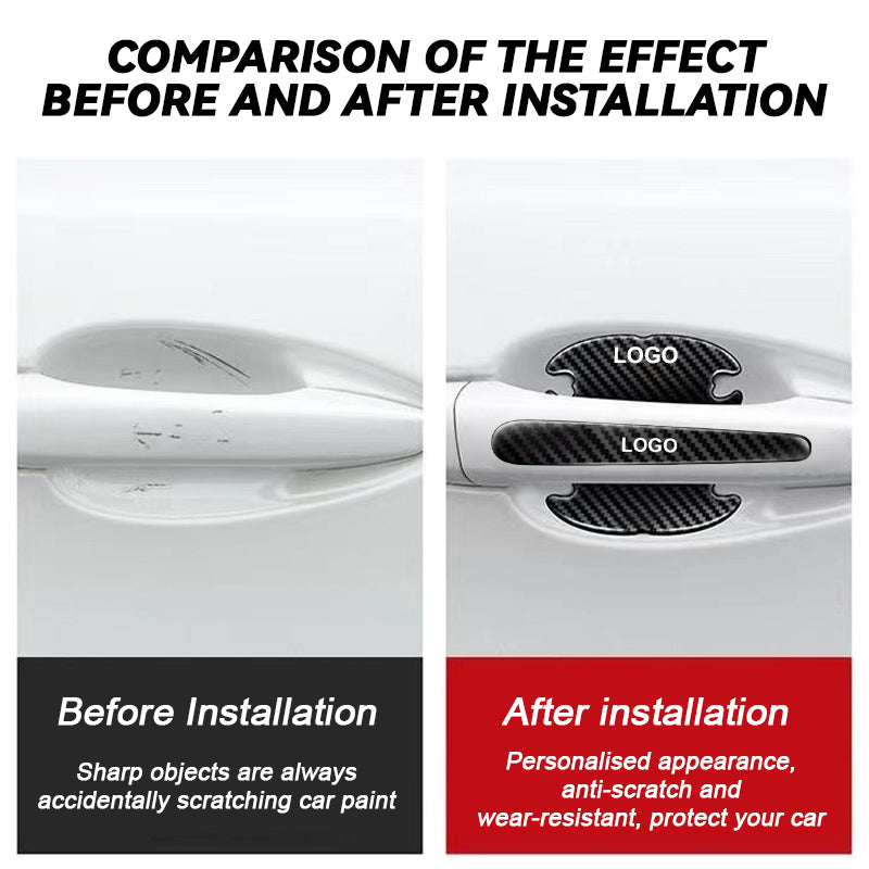 customize 3D Carbon Fiber Door Bowl Handle Protective Sticker