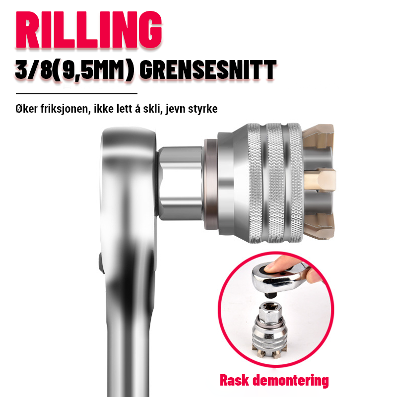 Universal Pipenøkkelsett/Universal socket head wrench set