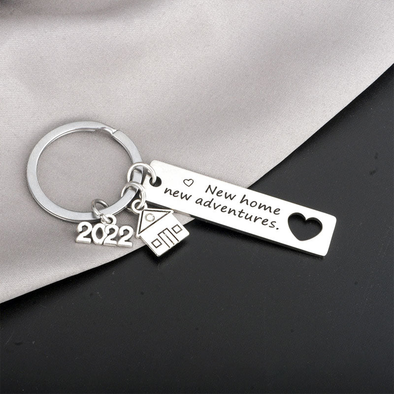 Titanium Steel Couple Gift Keychain