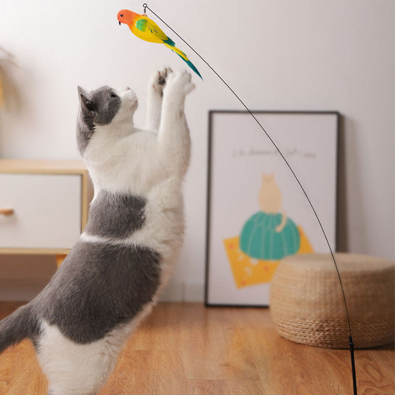 Bird Feather Automatic Cat Teaser Stick