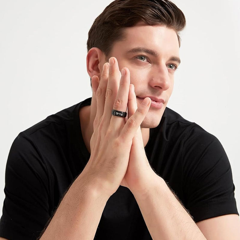 Stainless Steel Laser Personalized Logo Ring