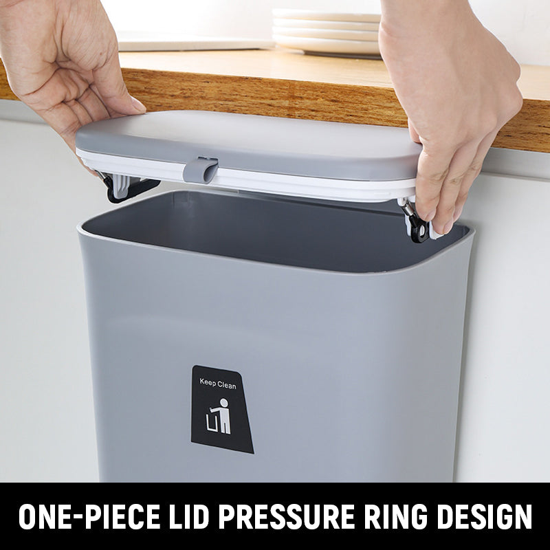 Kitchen Wall-Mounted Trash Can With Lid