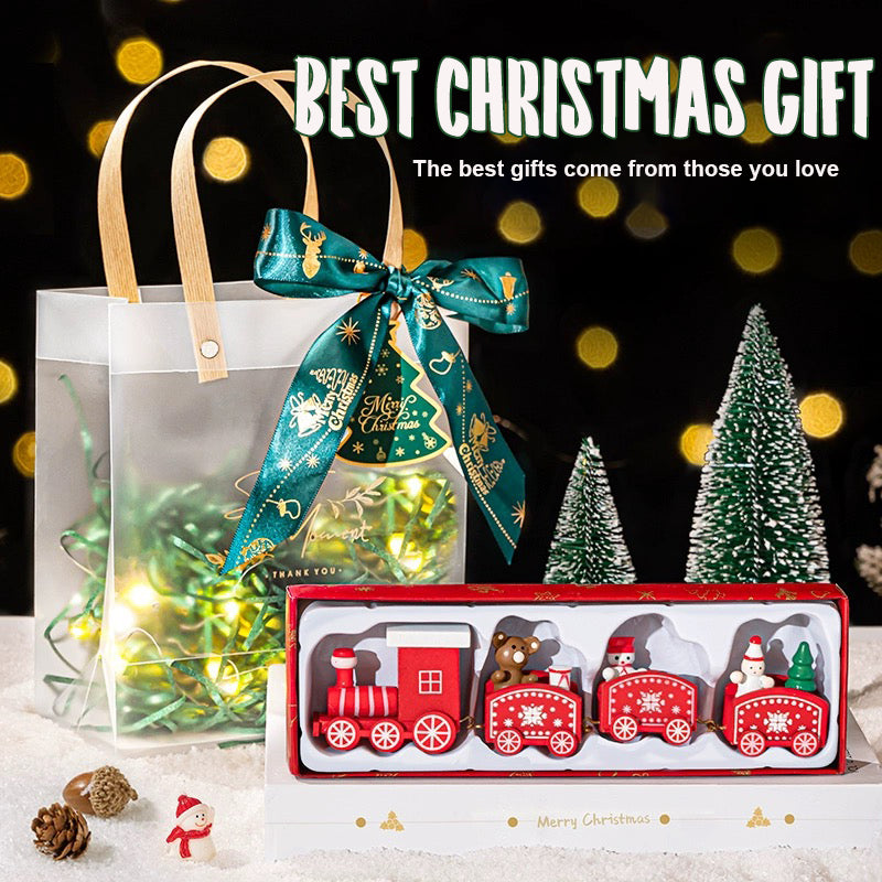 Wooden Train Christmas Decoration Toy