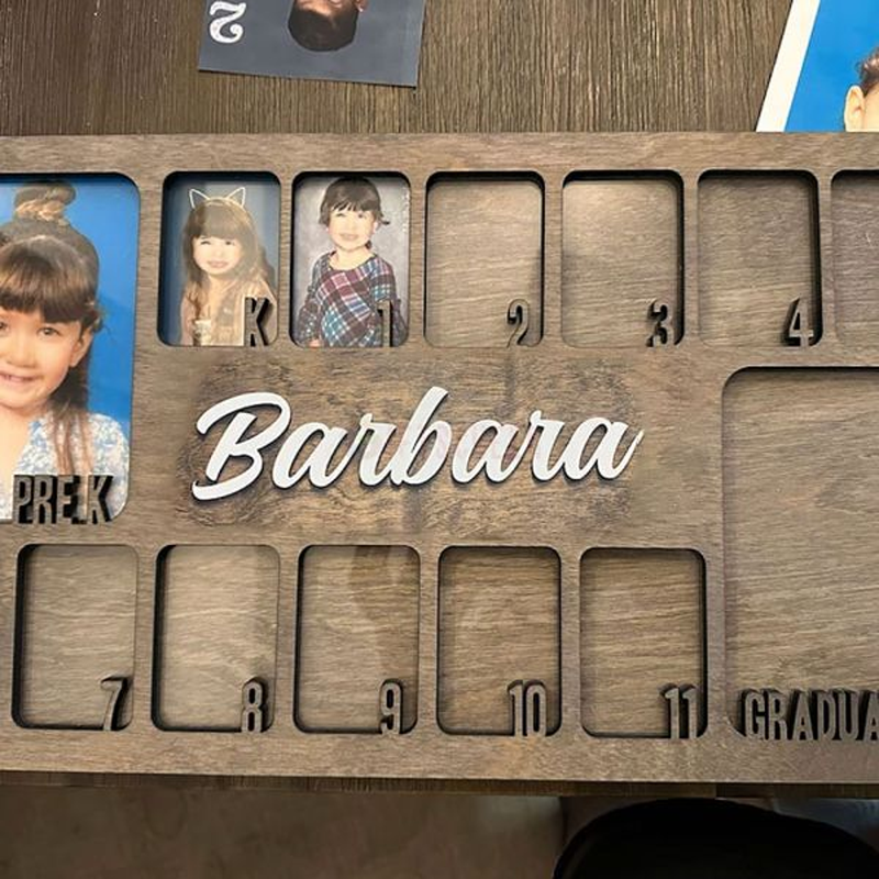 Wooden Child Growth Record Photo Frame