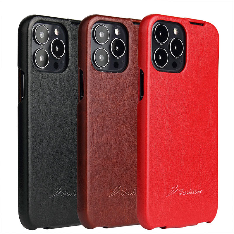 Top And Bottom Flip Leather Phone Case