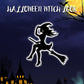 Halloween Witch Riding Broom Sticker