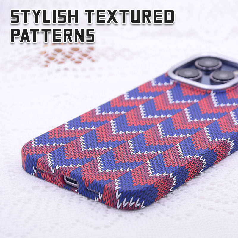 Luminous Magnetic Woven Pattern Mobile Phone Case