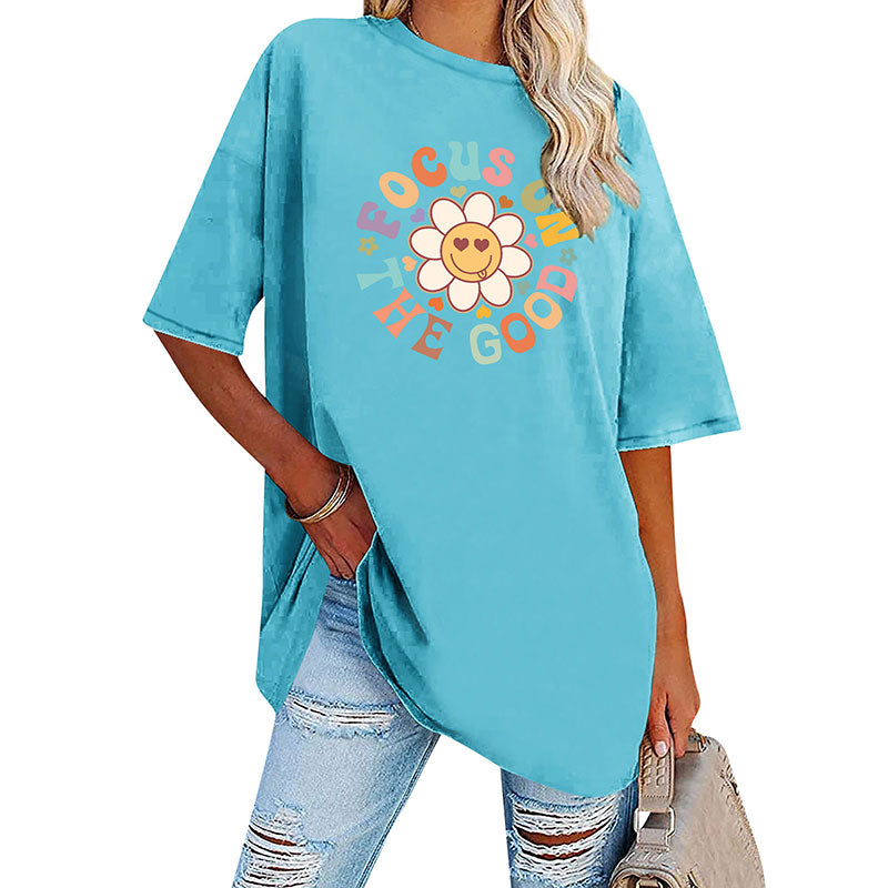Women's Oversized Daisy Cute Floral T-Shirt