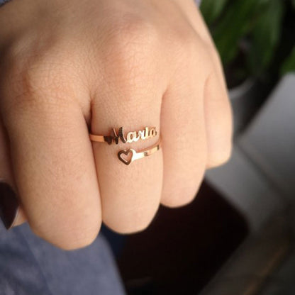 Personalized Double Name Ring