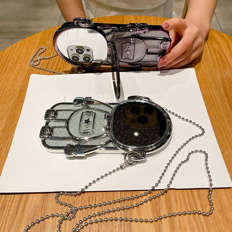 Astronaut Holder Messenger Chain Mirror Phone Case