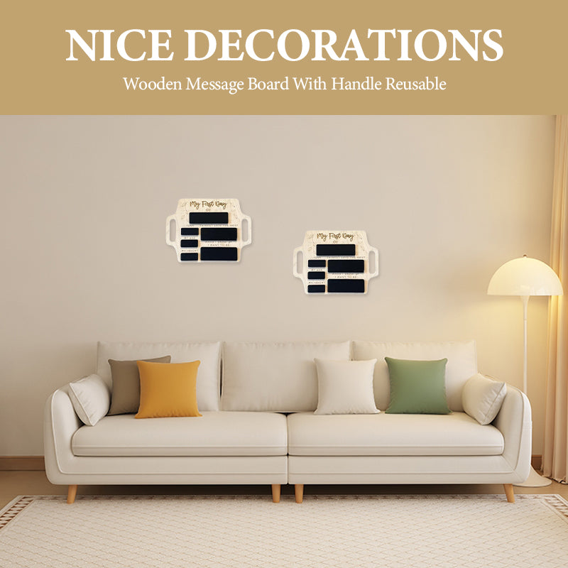 Wooden Message Board With Handle Reusable