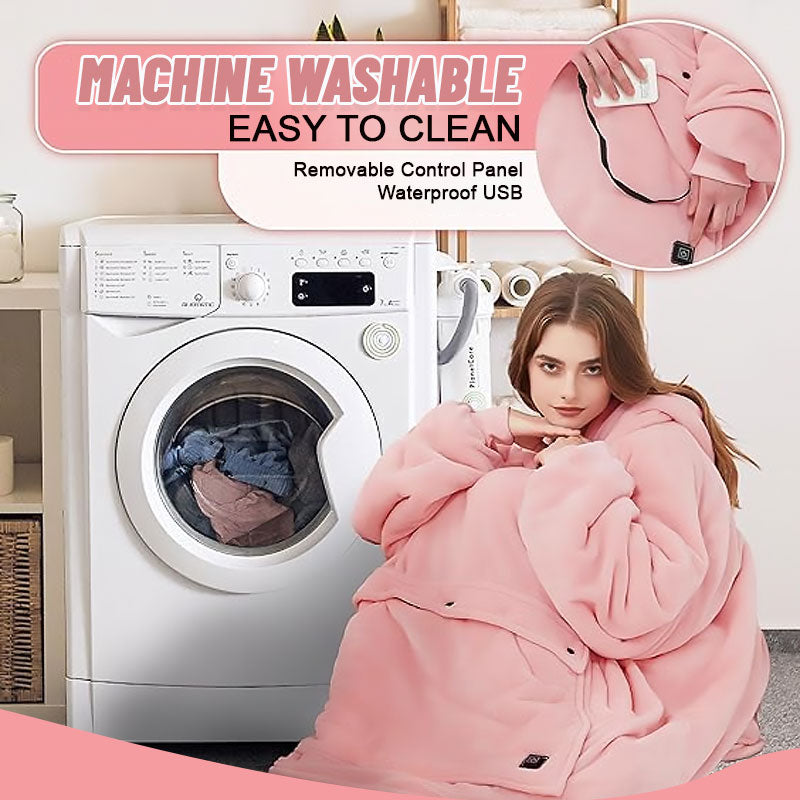 Outdoor USB Heated Blanket Hooded Lazy Blanket