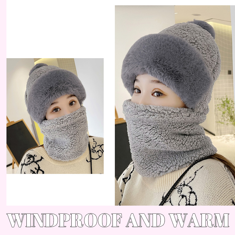 ❄️Damen Winddichter Schal Hut💙