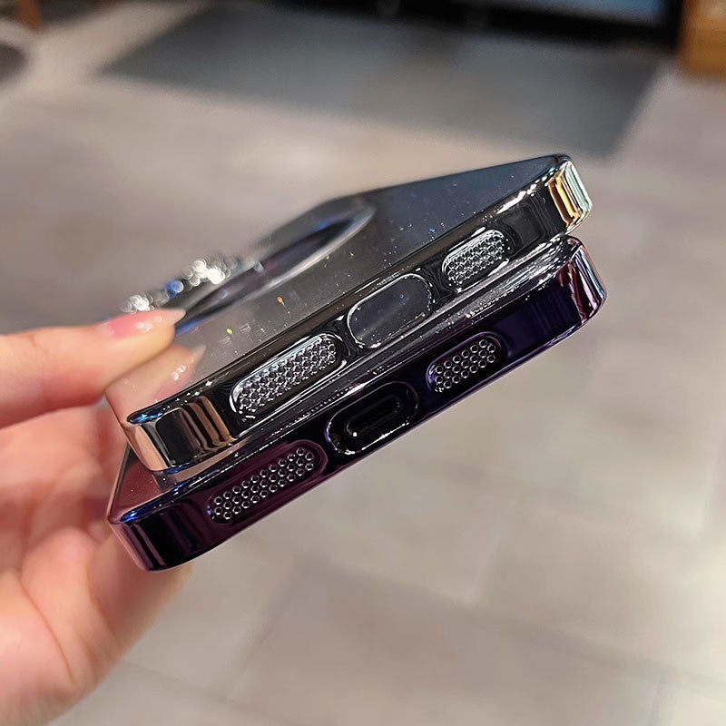 Electroplating Glitter Powder Magnetic Phone Case