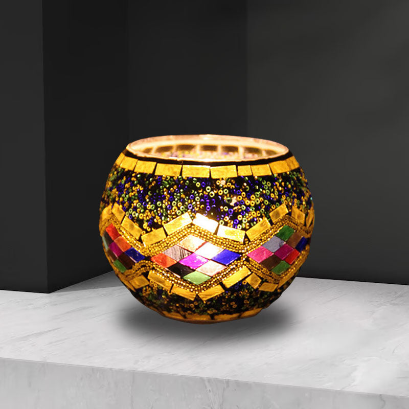 Mosaic Glass Candle Holder