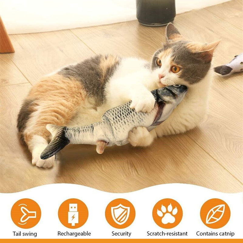 Electric Dancing Fish Cat Catnip Toy