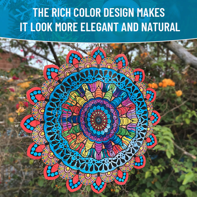 Red Mandala 3d Rotating Pendant