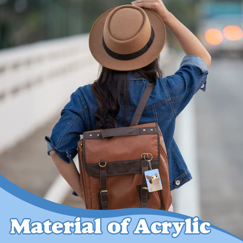 3D Dynamic Kitten Acrylic Keychain