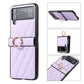 Foldable Check Ring Buckle Leather Phone Case