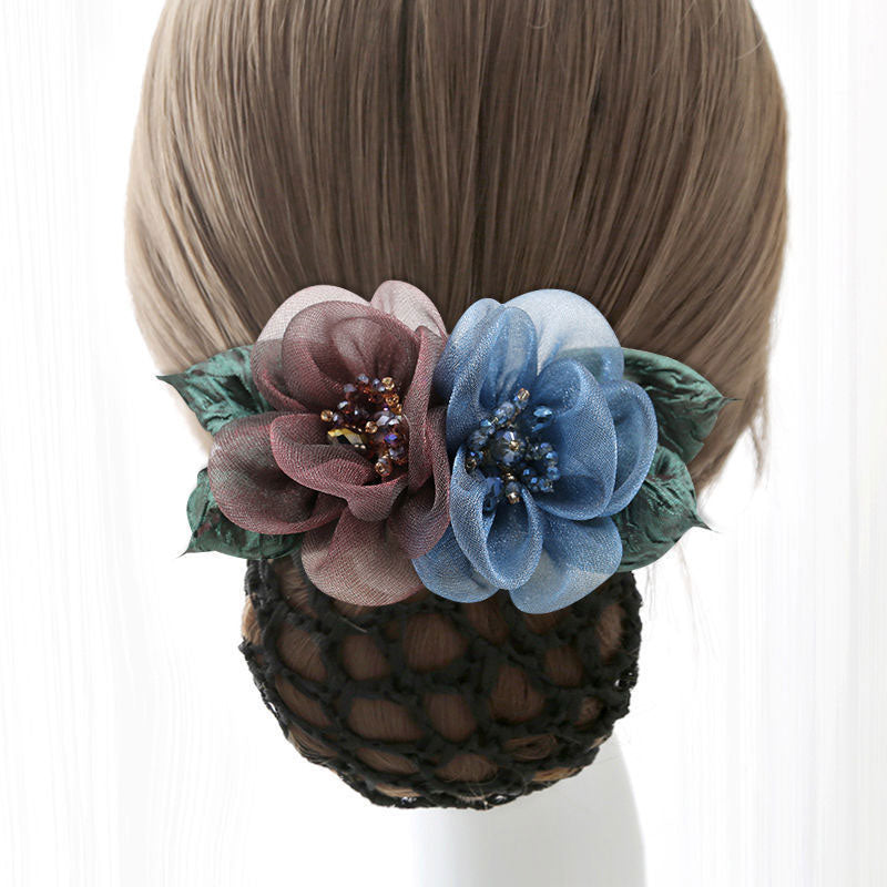 Tulle Flower Hair Net Hair Clip
