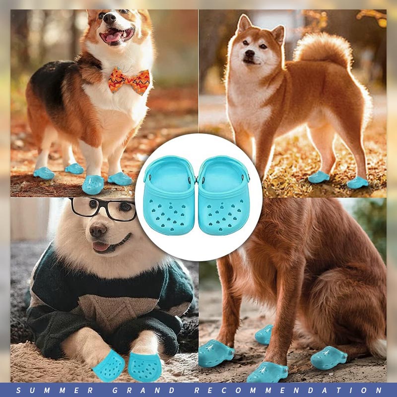 Summer Dog Shoes with Rugged Anti-Slip Sole 4Pack/2Pairs