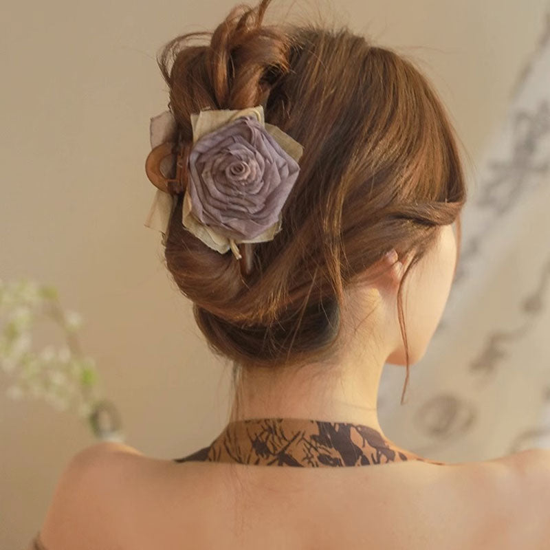 Fabric Dry Rose Hair Clip