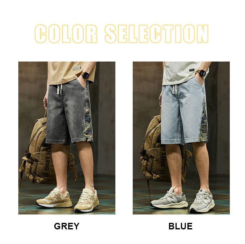 Embroidered Denim Shorts