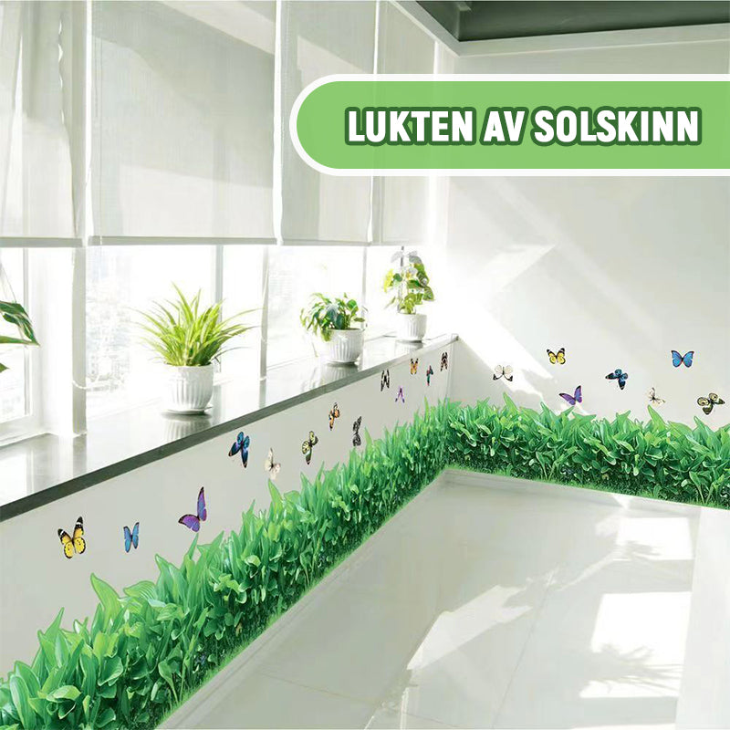 Veggklistremerke Med Liten Plenfotlist/Small grass skirting wall stickers
